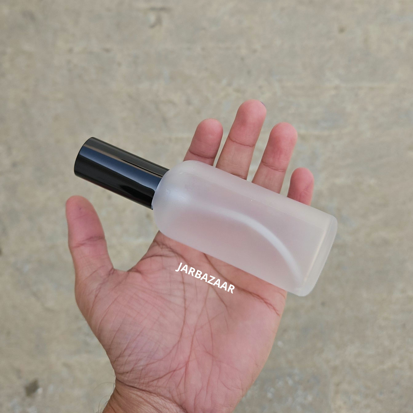 100 ML Clear Frosted Glass Bottle (With Premium Black Serum Pumps)