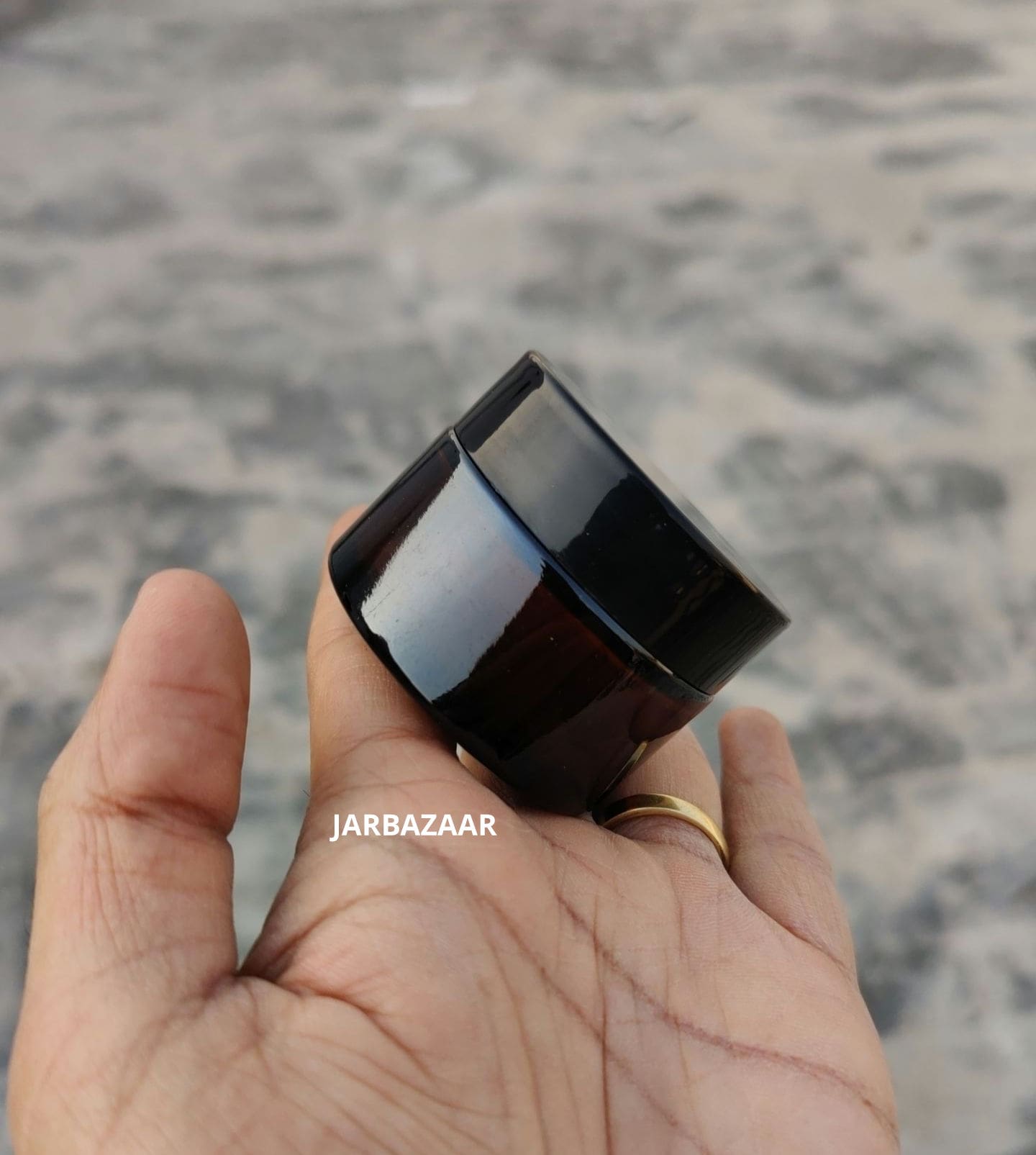 30 Gram Amber Glass Jar (Black Cap)