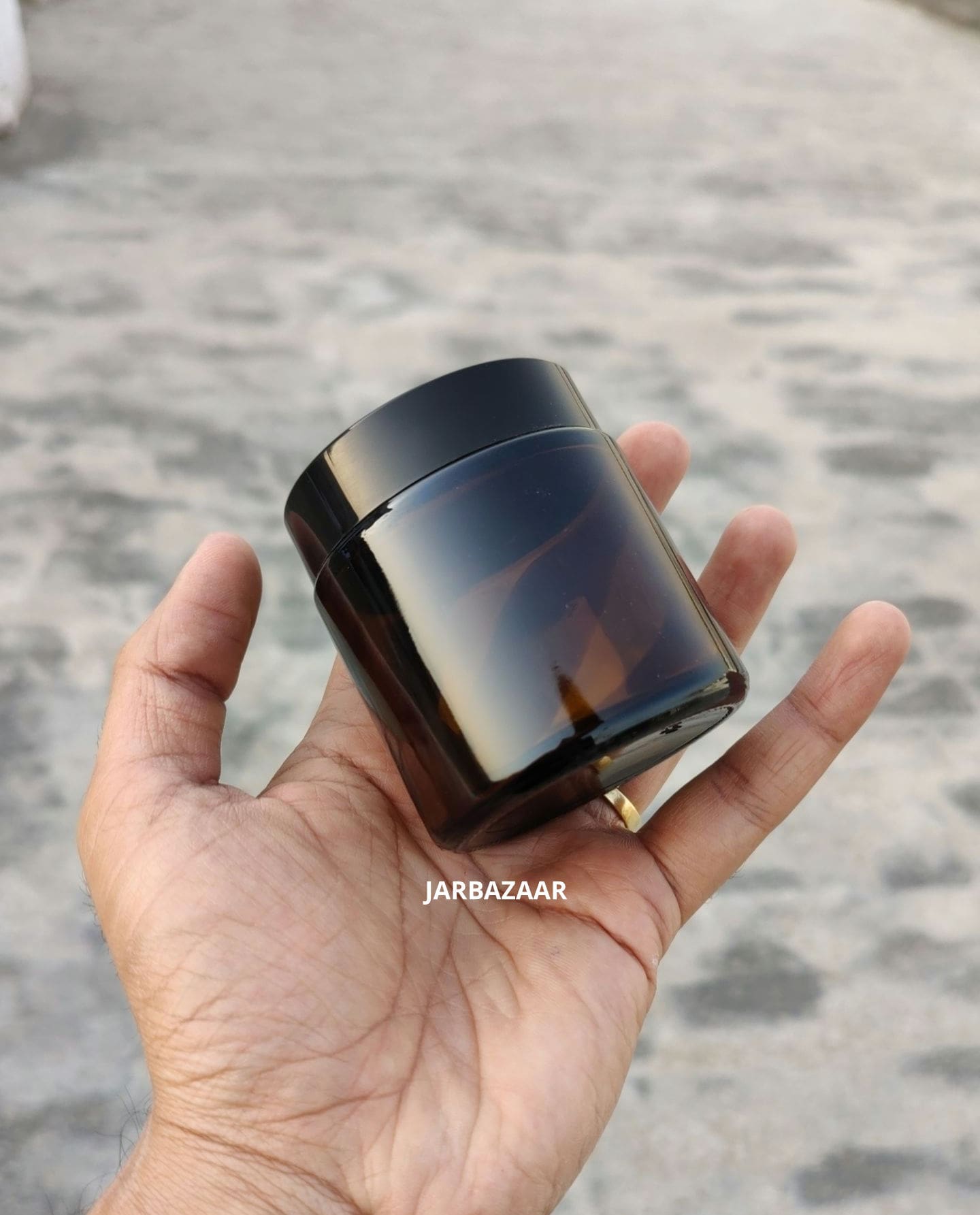 100 Gram Amber Glass Jar (Black Cap)