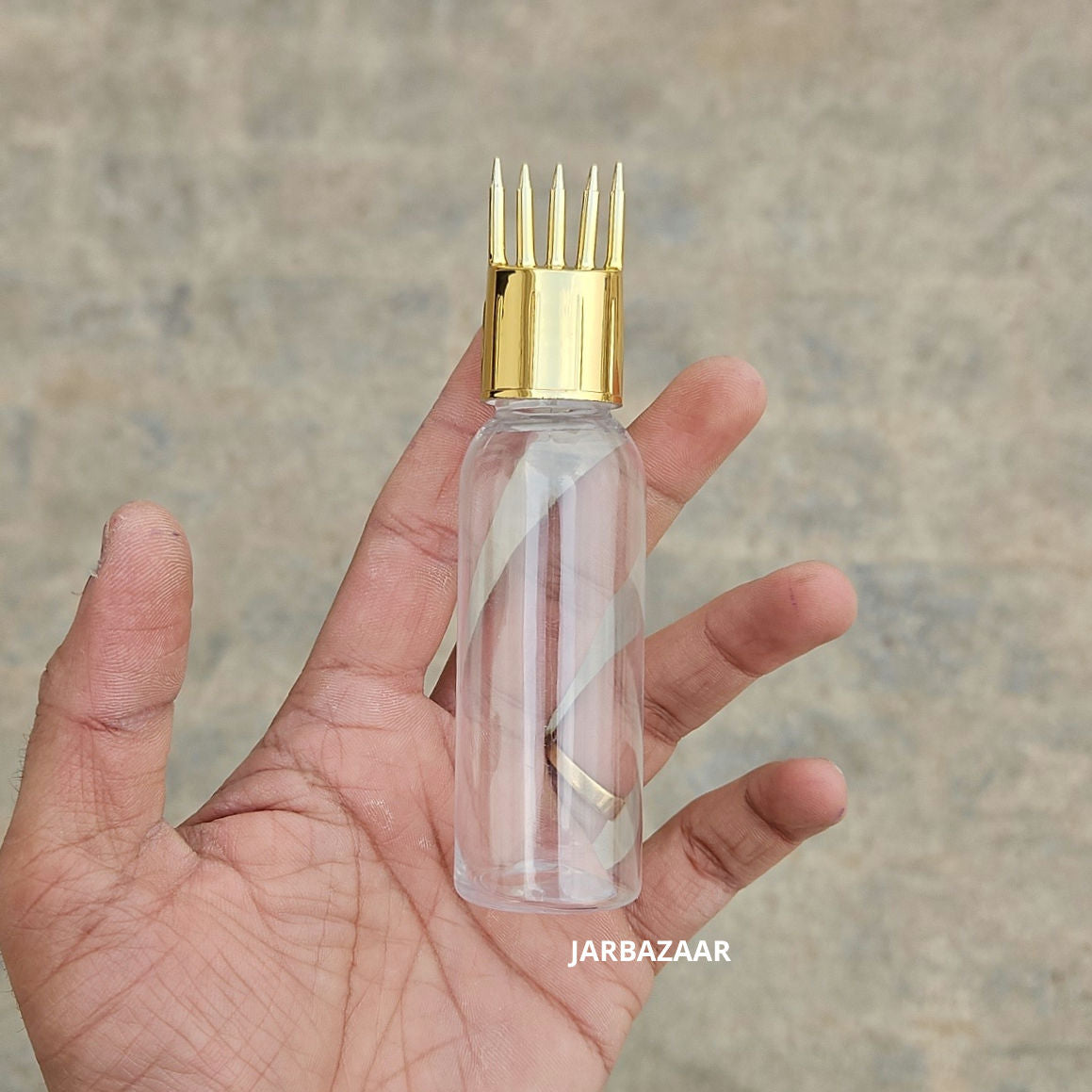 50 ML Avon Transparent Pet Bottle (With Golden Comb Cap)