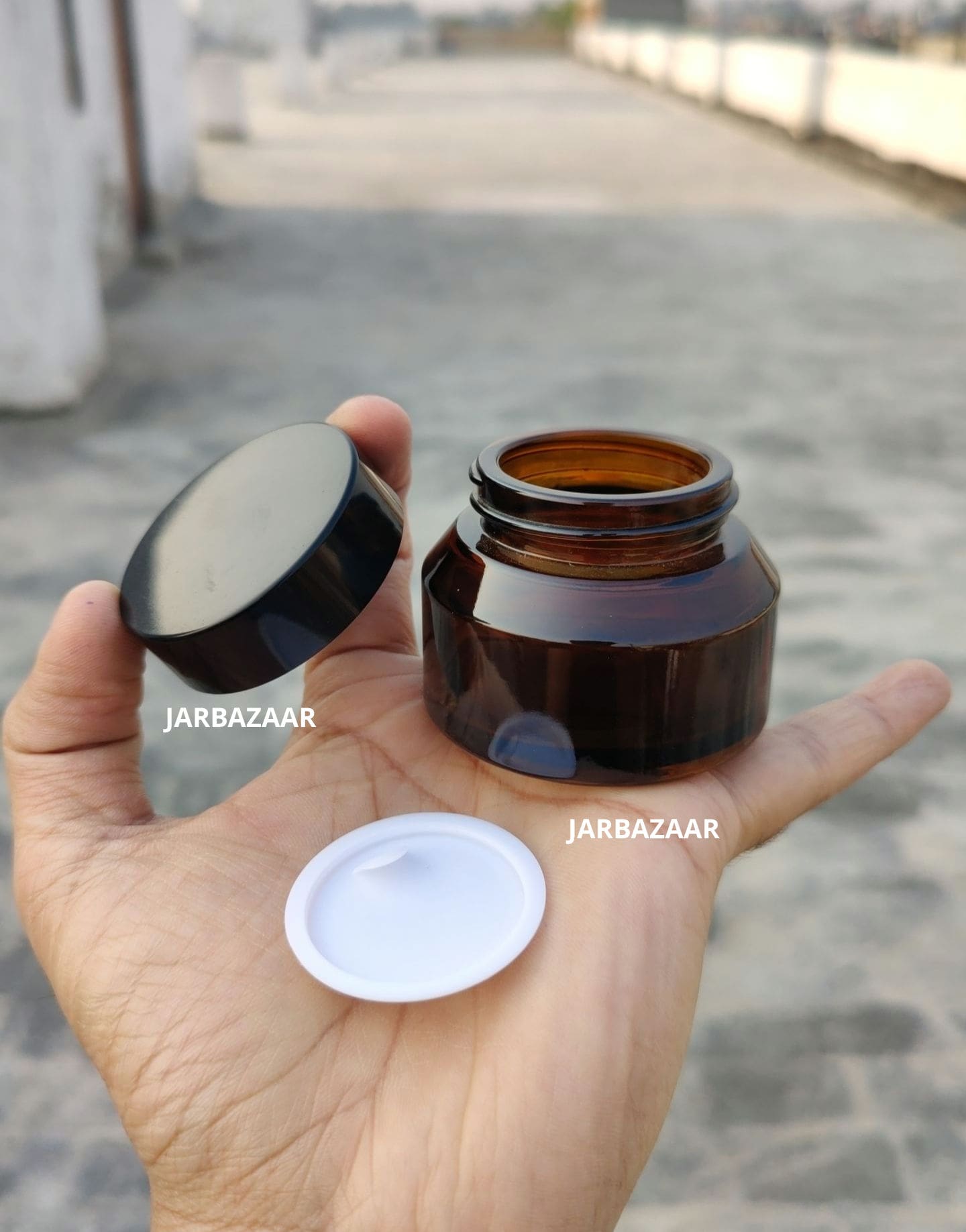 50 Gram Amber Slant Glass Jar