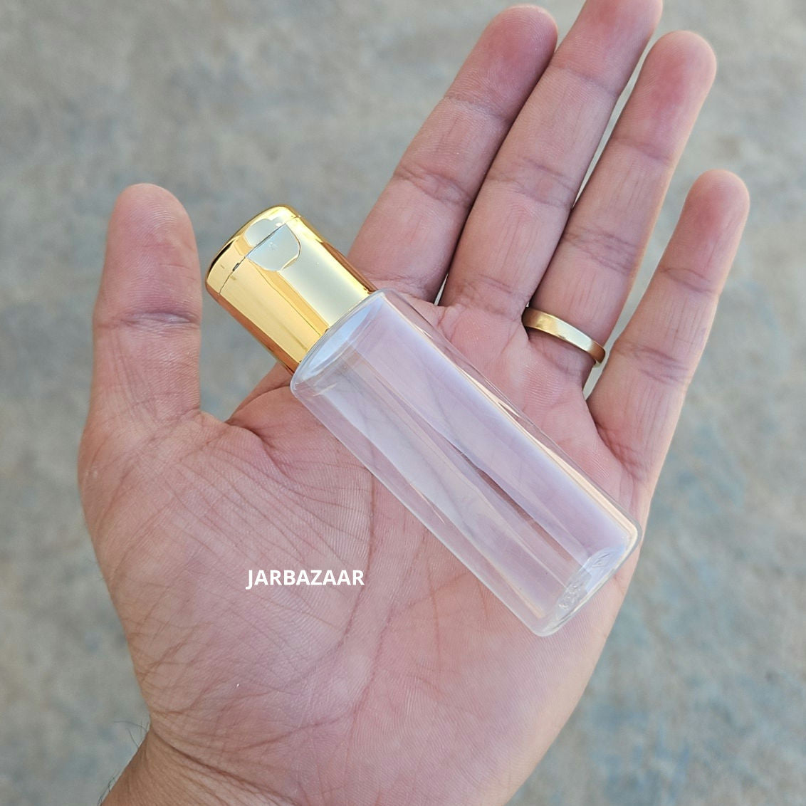 30 ML Transparent Pet Bottle (With Golden Fliptop Caps)