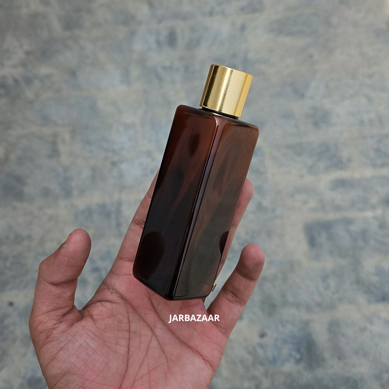 100 ml Square Amber Pet Bottle (Golden Cap)
