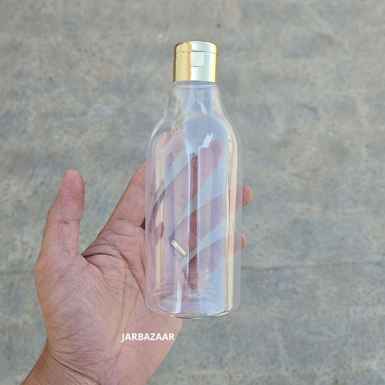 300 ML Nutri Transparent Pet Bottle (With Golden Fliptop Caps)