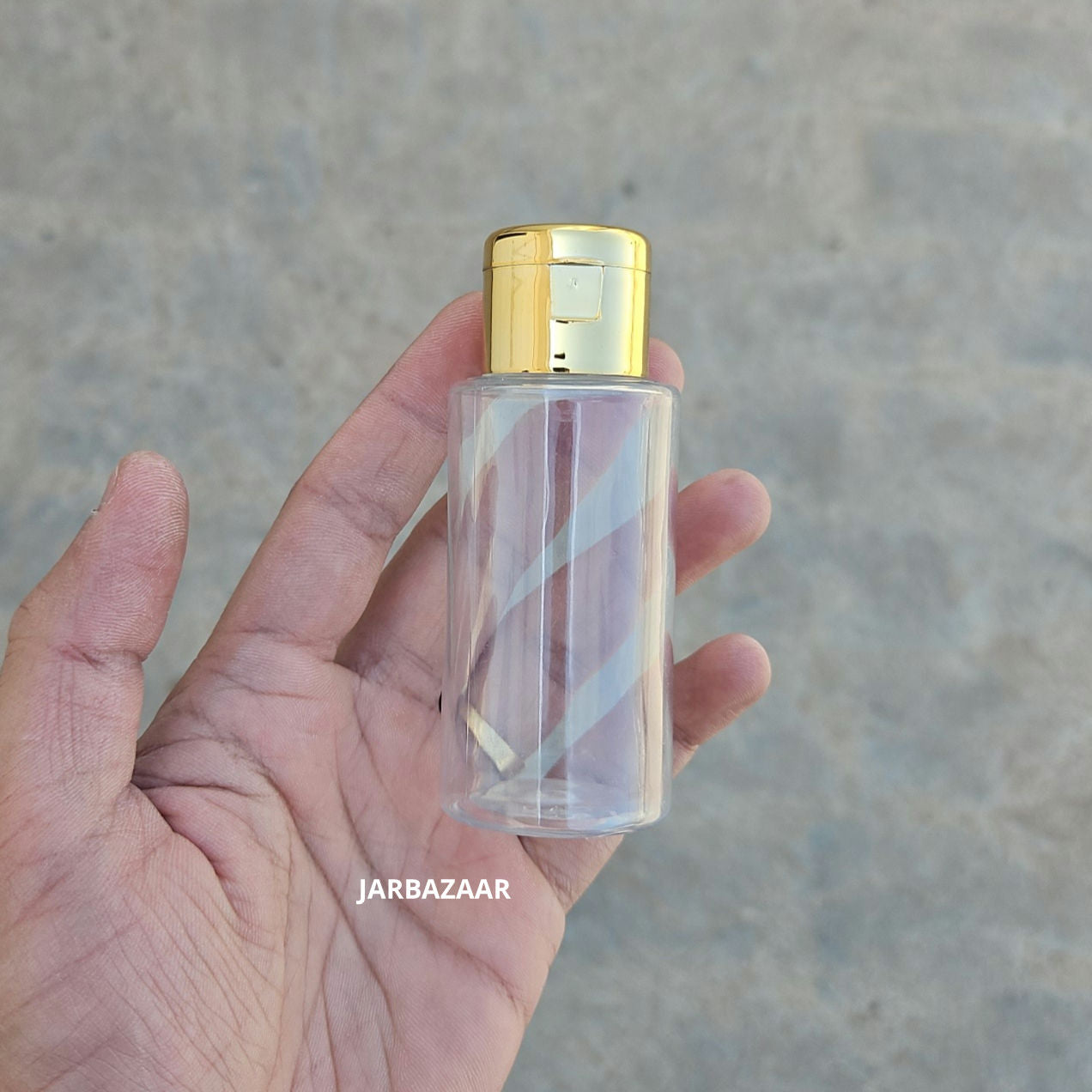60 ML Transparent Pet Bottle (With Golden Fliptop Caps)