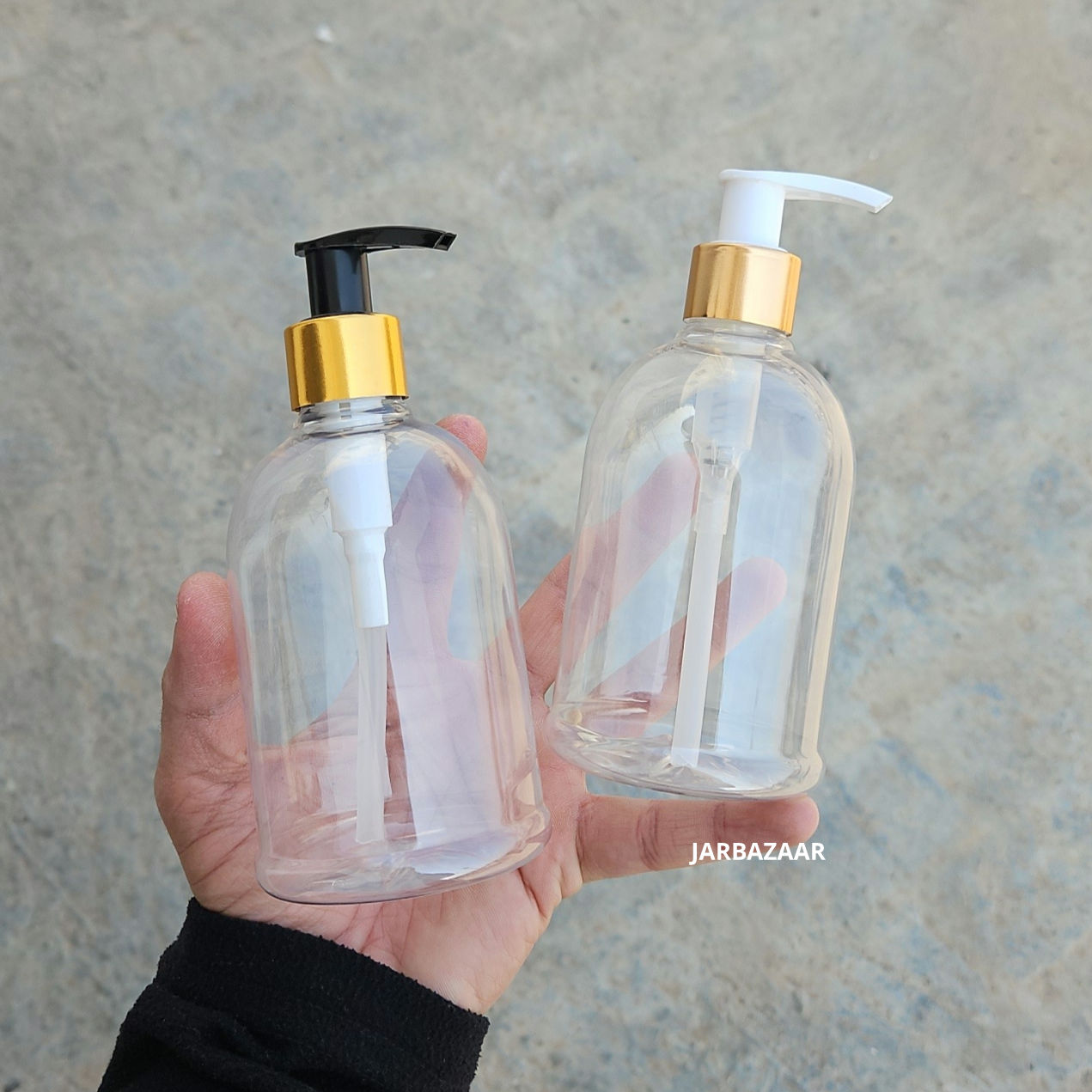 300 ML Bell Transparent Dispenser Bottle (Golden Black/Golden White)