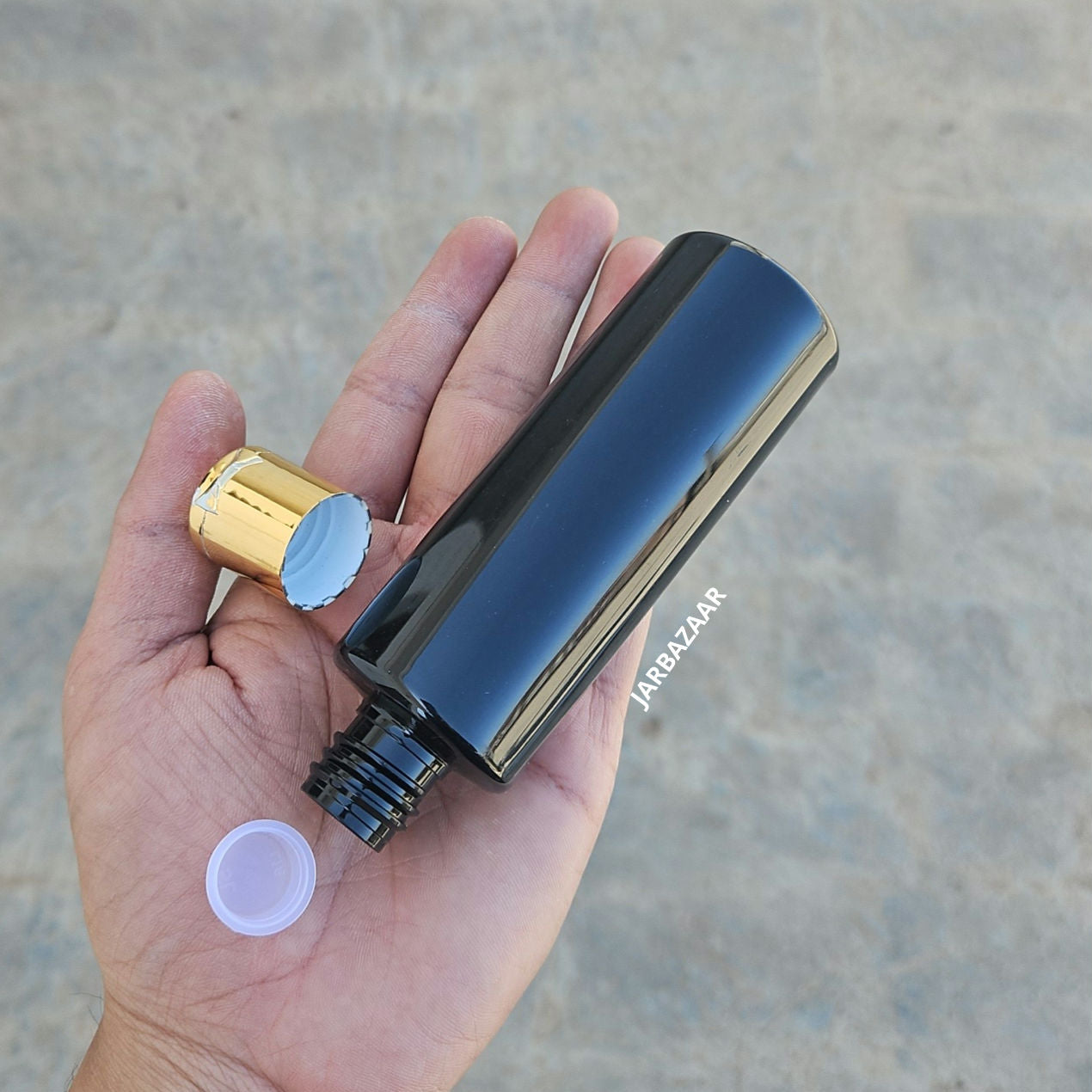 100 ML GLI Black Pet Bottle (With Golden Fliptop Caps)