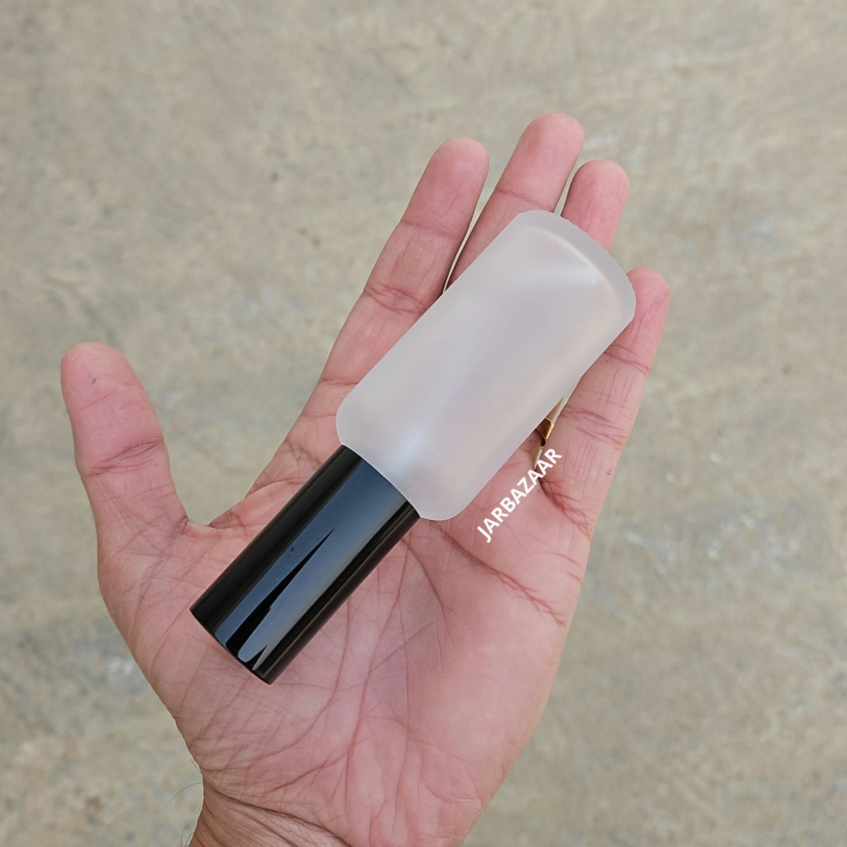 50 ML Clear Frosted Glass Bottle (With Premium Black Serum Pumps)
