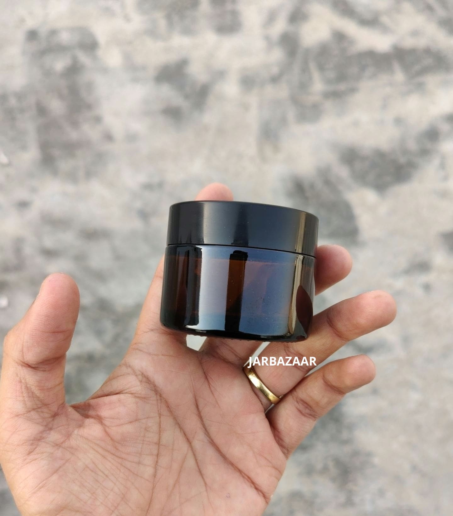 50 Gram Amber Glass Jar (Black Cap)