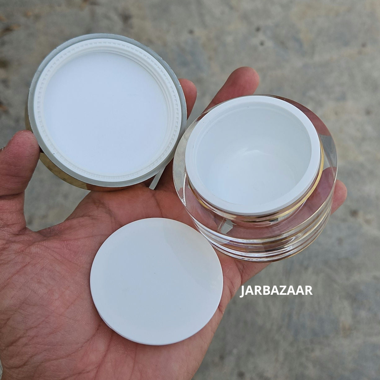 50 Gram Premium Double- Walled Golden Acrylic Cosmetic Jar
