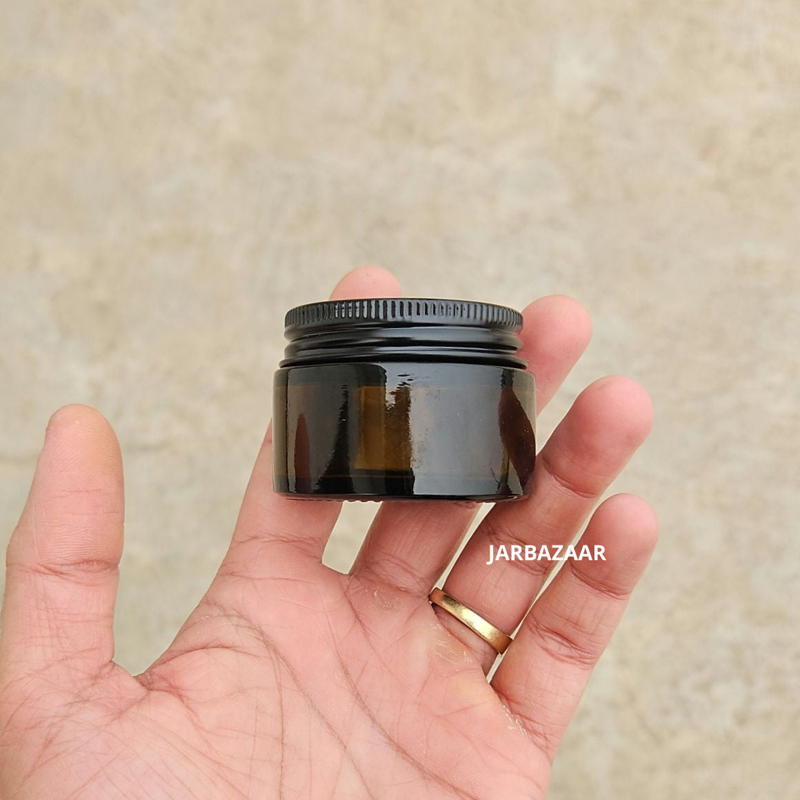 30 Gram Amber Glass Jar (Black Screw Cap)