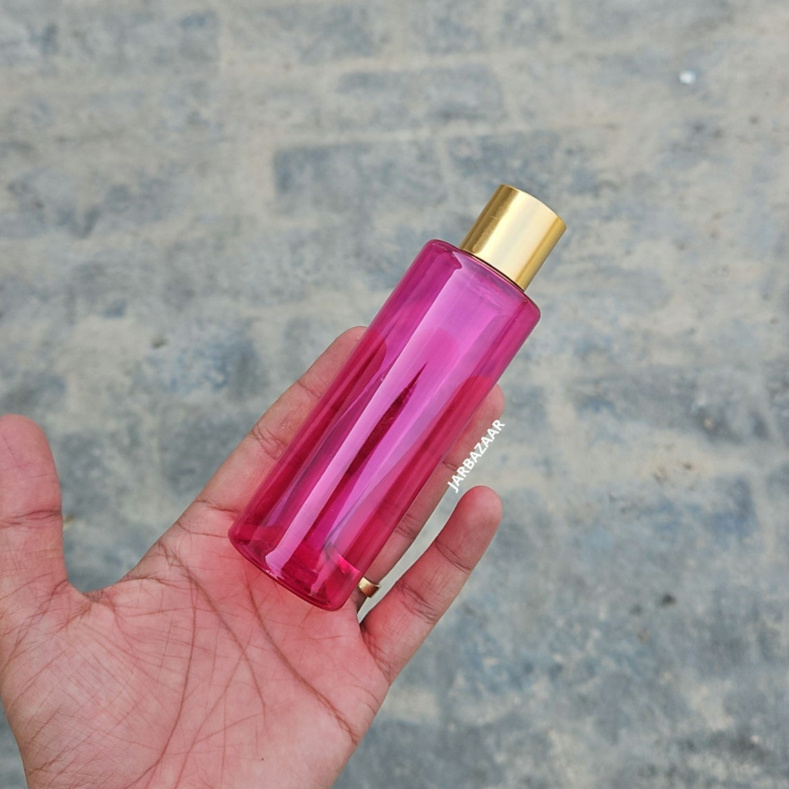 100 ML Gli Pink Oil Bottle (With Golden Cap)
