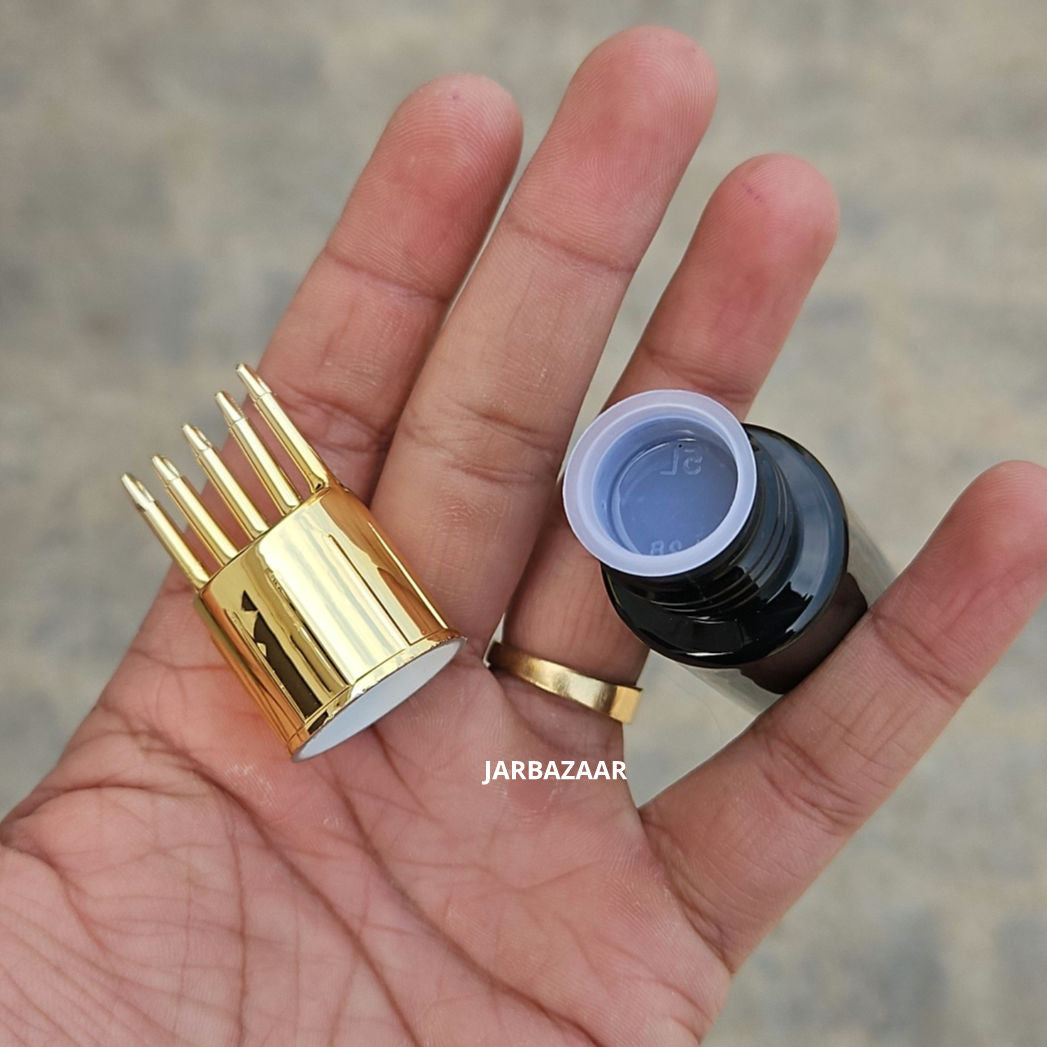 30 ML Black Pet Bottle (With Golden Comb Cap)