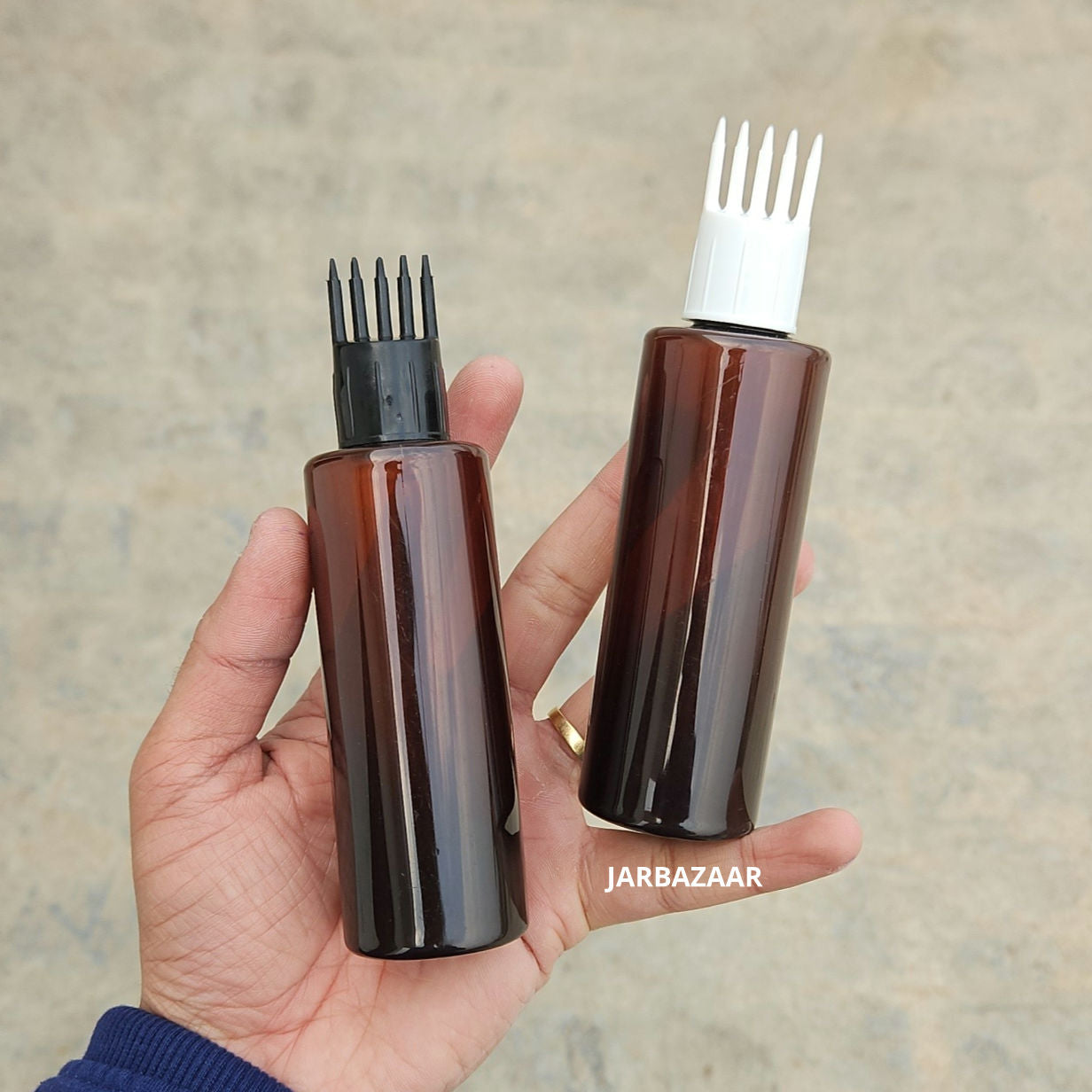 100 ML GLI Amber Pet Bottle (With Comb Cap)