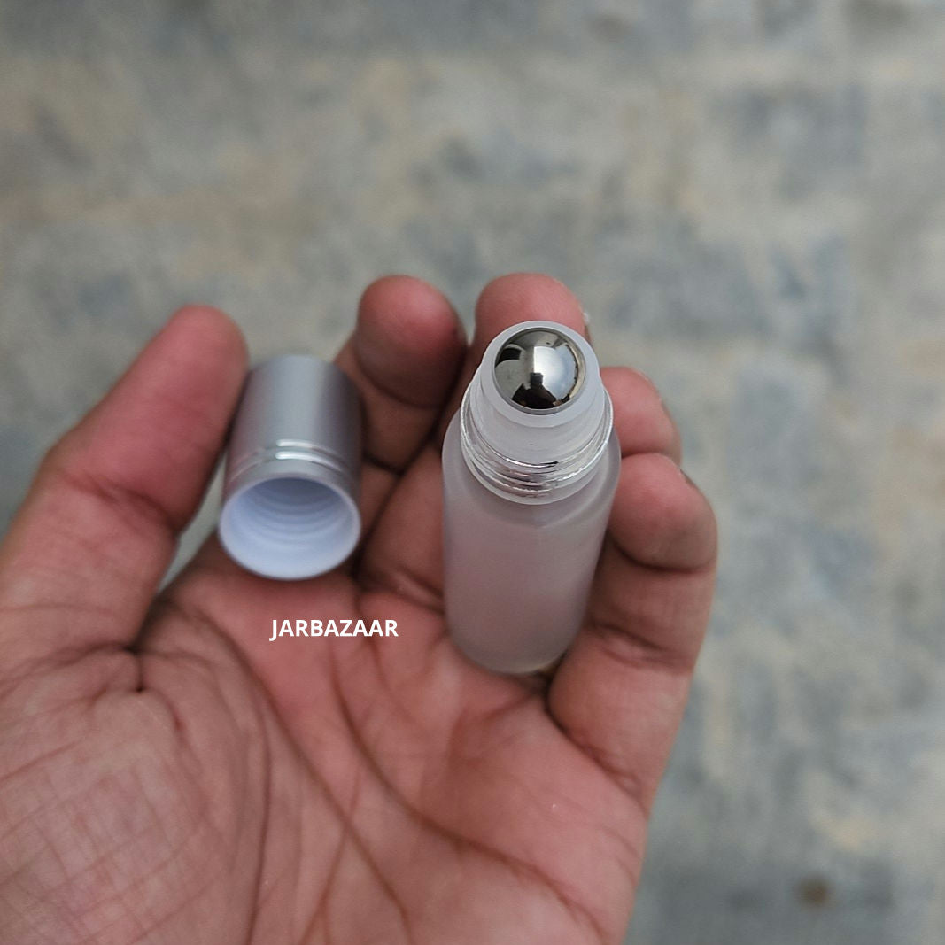 10 ML Frosted Rollon (Silver Diamond Cut Cap)