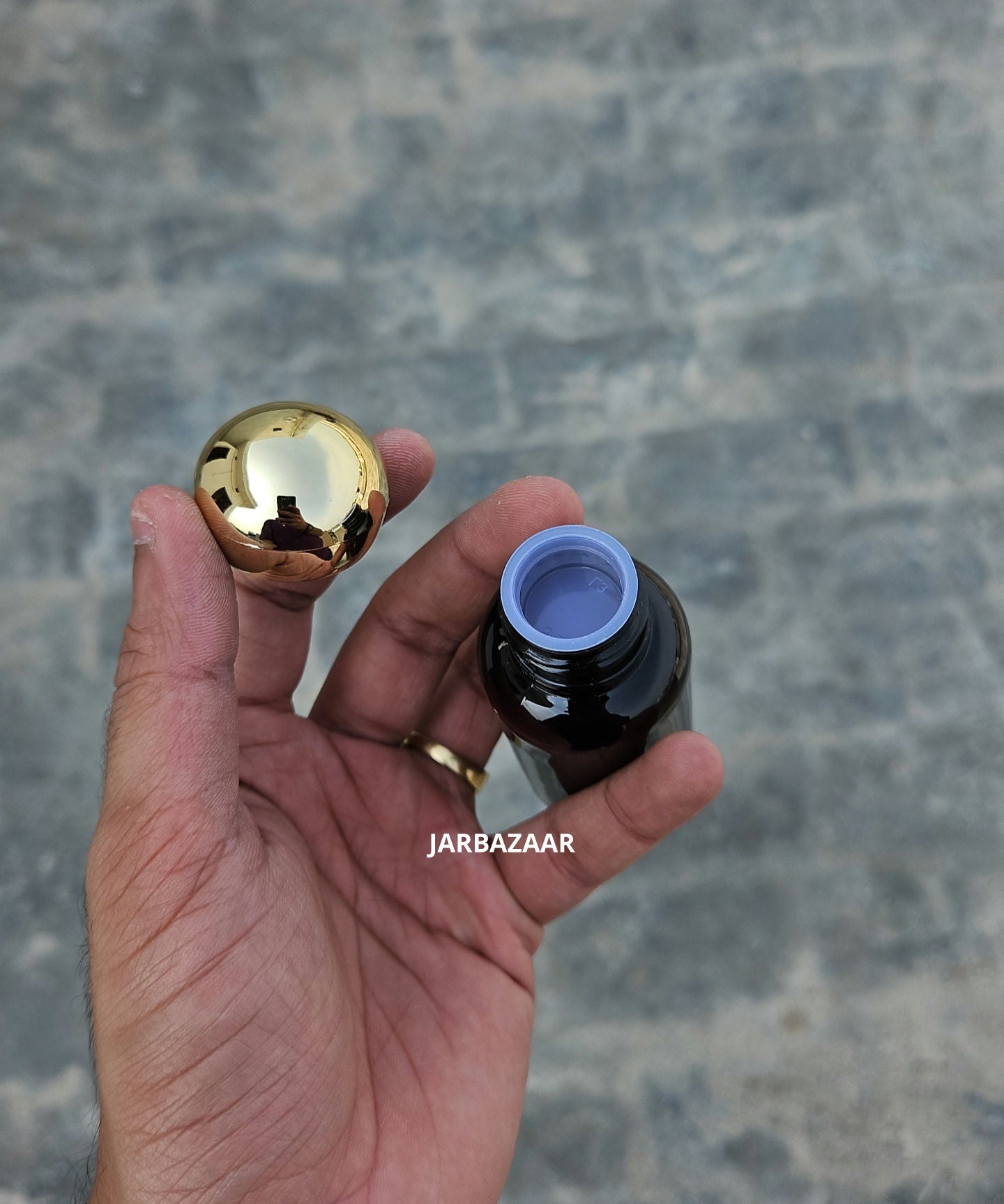 50 ML Boston Amber Bottle (Golden Dome Cap)