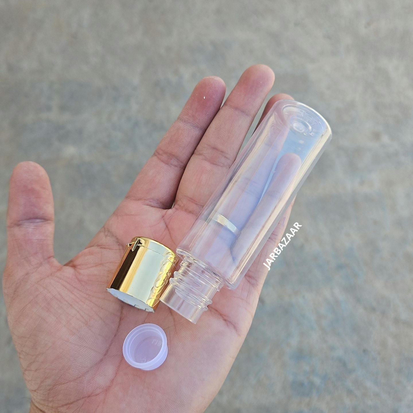 50 ML GLI Transparent Pet Bottle (With Golden Fliptop Caps)
