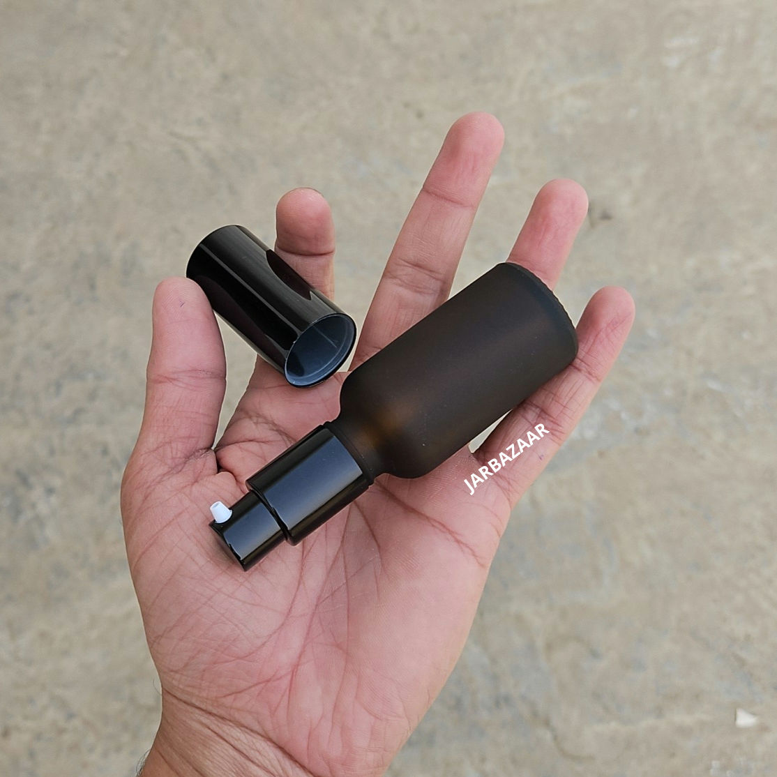 30 ml Amber Frosted Glass bottle (With Premium Black Serum Pumps)