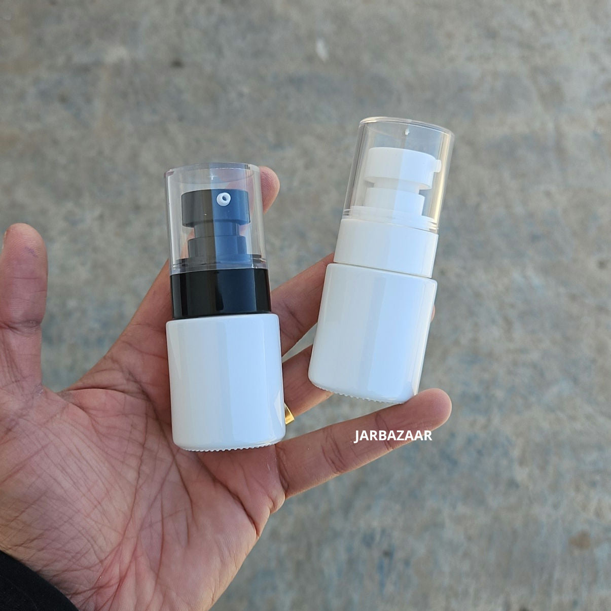 20 ML White Flat Shoulder Glass Bottle (NHR SERUM PUMP)