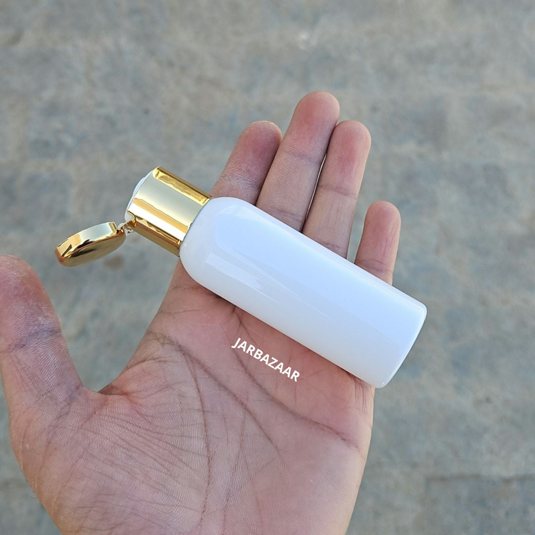 50 ML Avon White Pet Bottle (With Golden Fliptop Caps)
