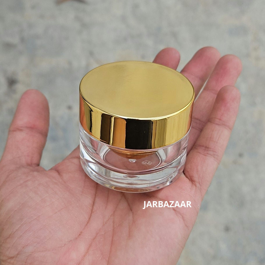 15 Gram Premium Double- Walled Golden Acrylic Cosmetic Jar