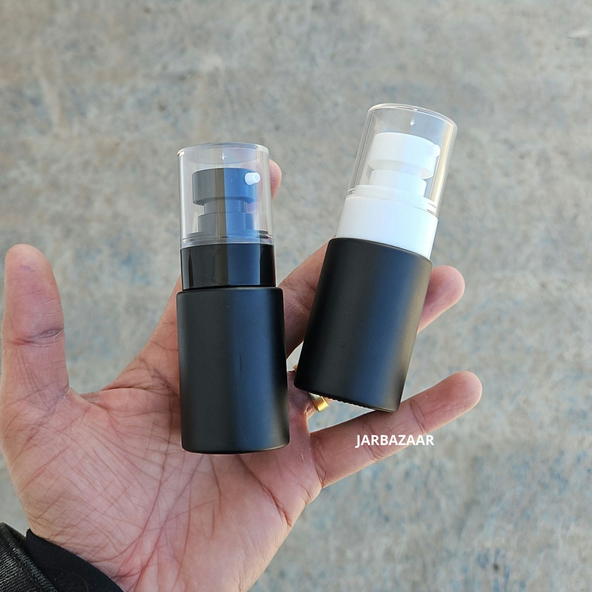 30 ML Matte Black Flat Shoulder Glass Bottle (NHR SERUM PUMP)