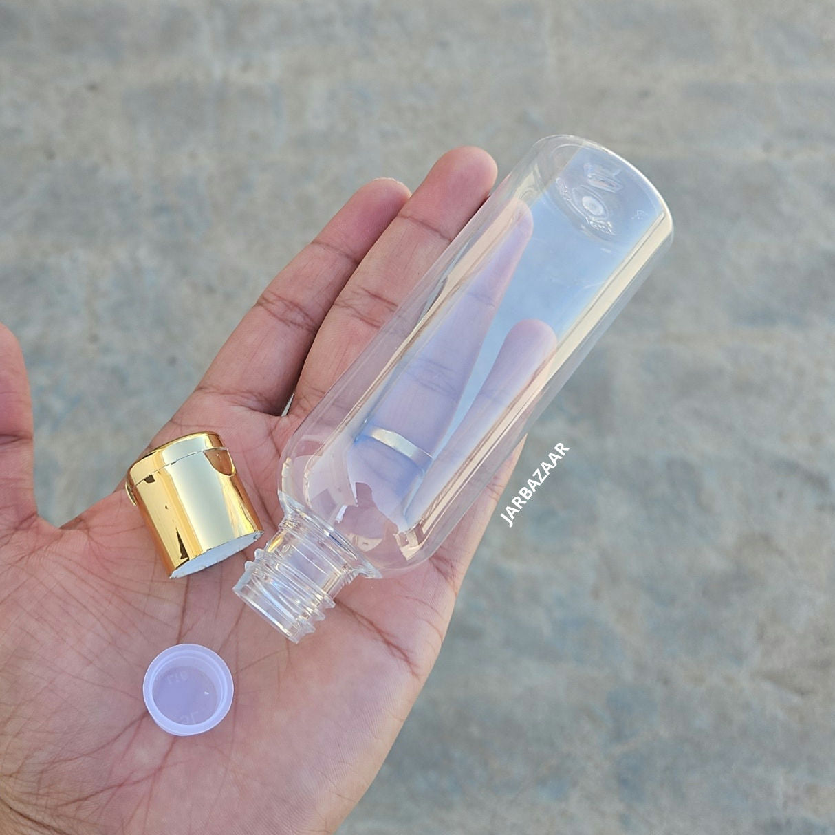 100 ML Avon Transparent Pet Bottle (With Golden Fliptop Caps)