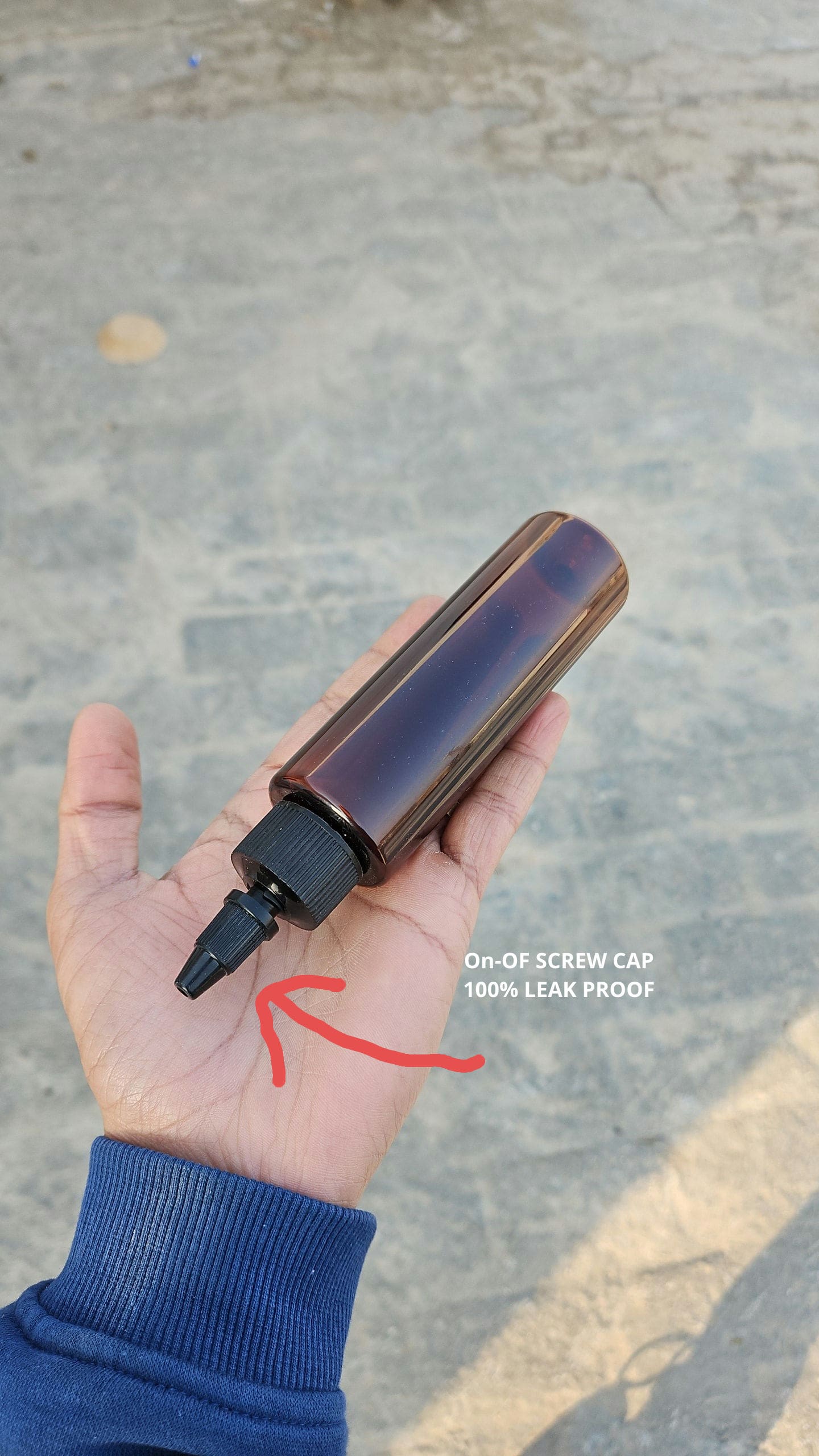 100 ML Sleek Amber Bottle ( With Oil Nozzle Caps )