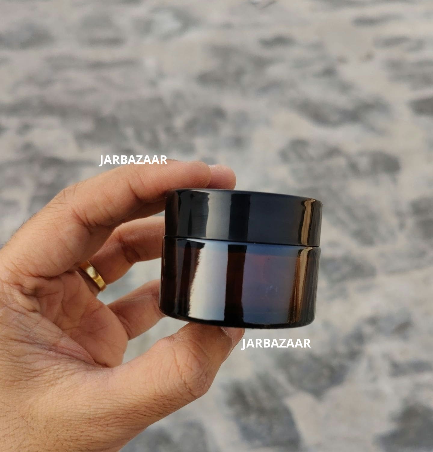 30 Gram Amber Glass Jar (Black Cap)