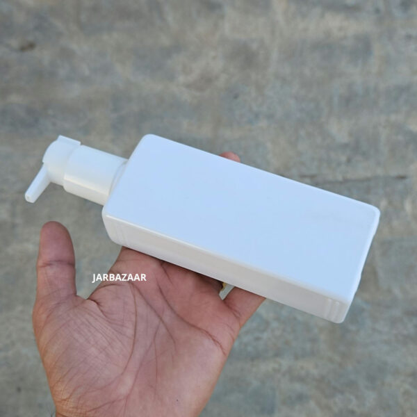 250 ML Rectangle Milky Dispenser Bottle (With Cliplock Pump)