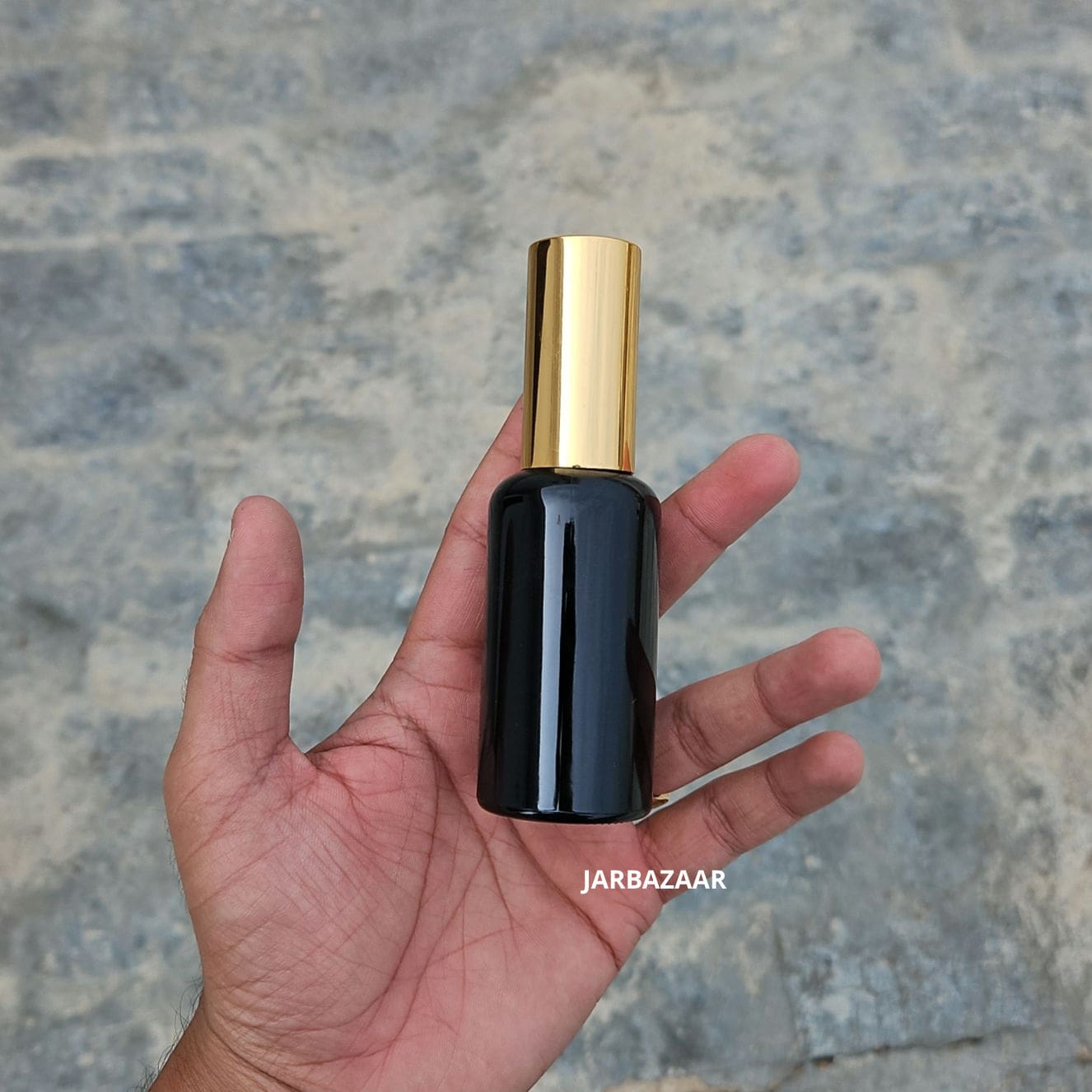 50 ML Glossy Black Glass Perfume Bottle