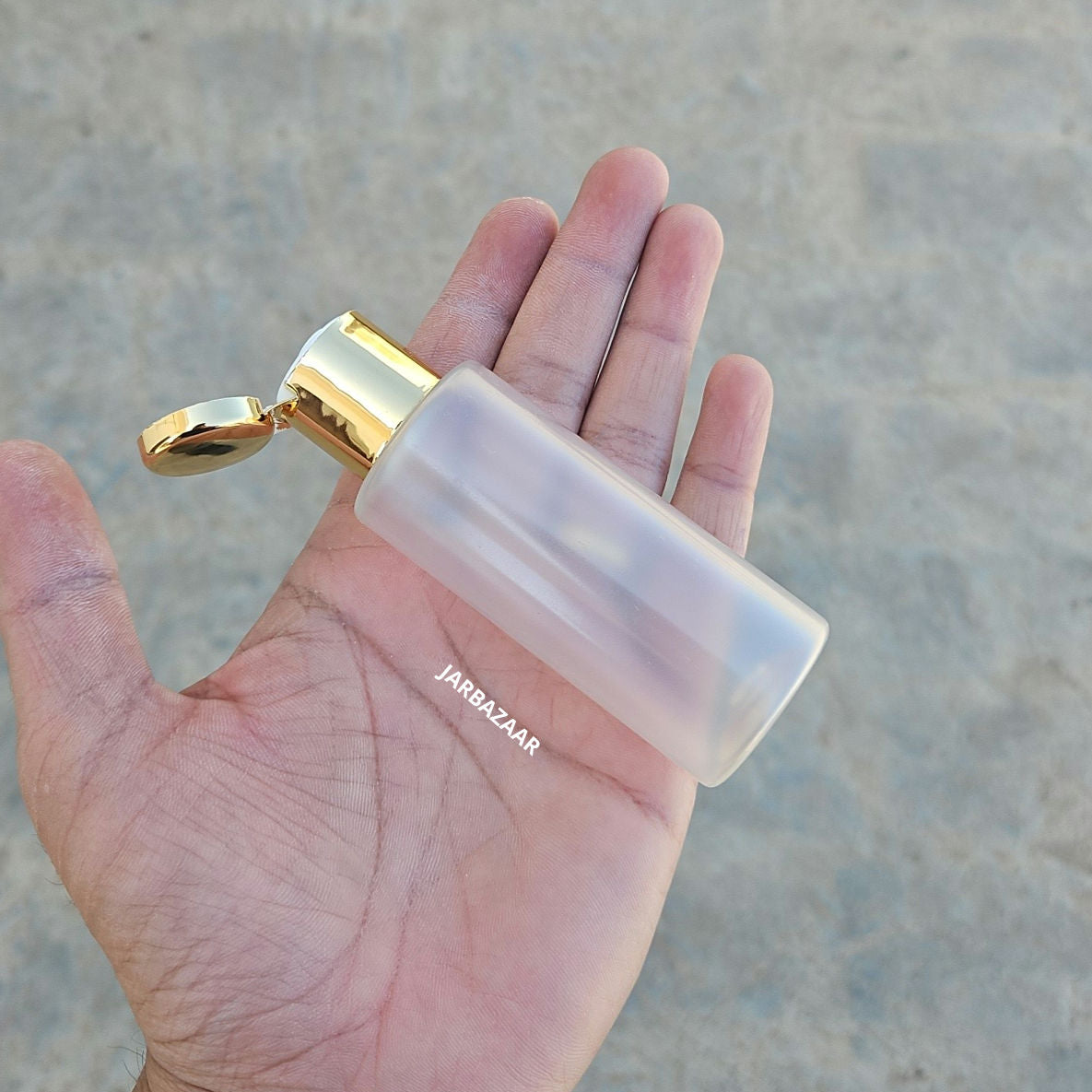 50 ML GLI Frosted Pet Bottle (With Golden Fliptop Caps)