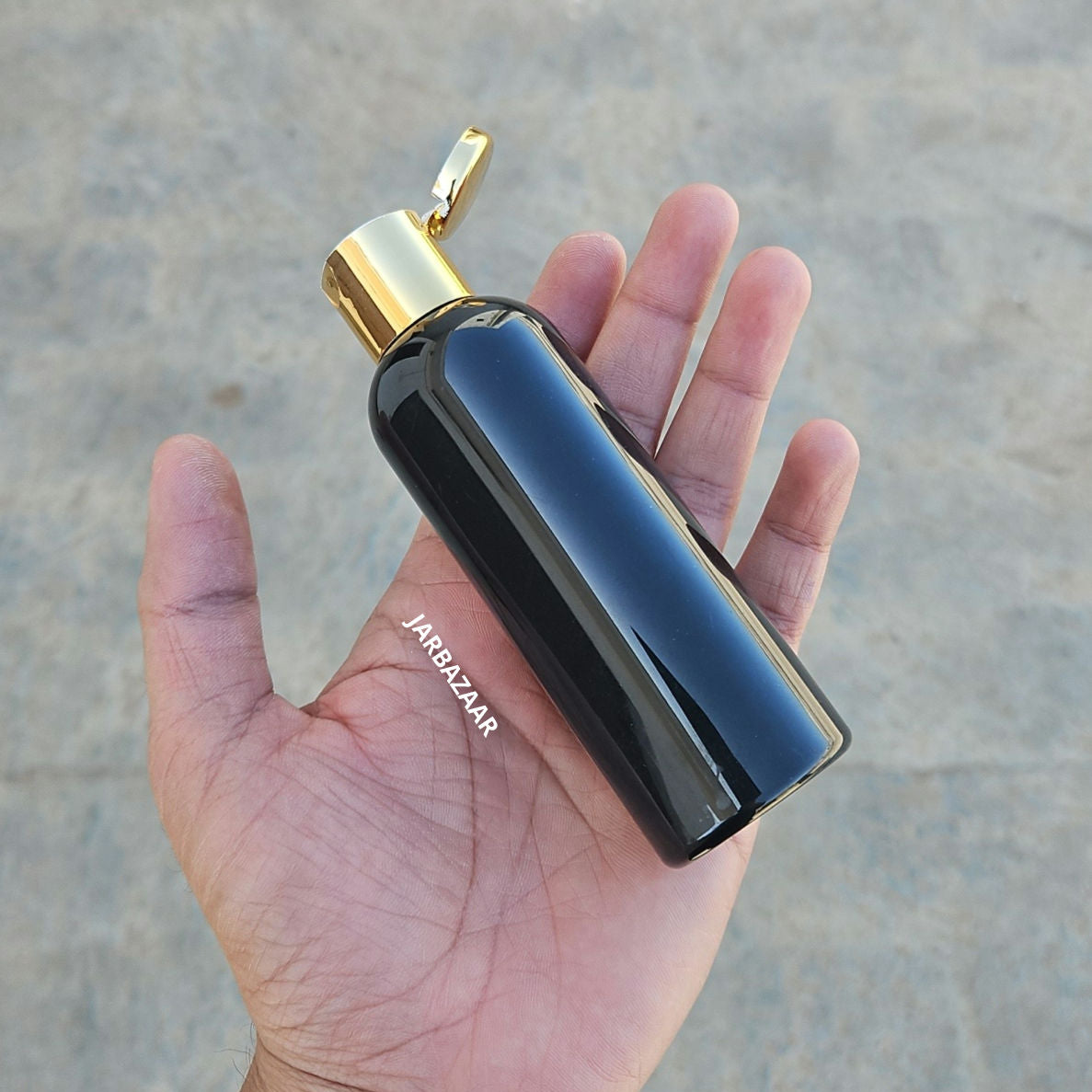 100 ML Avon Black Pet Bottle (With Golden Fliptop Caps)