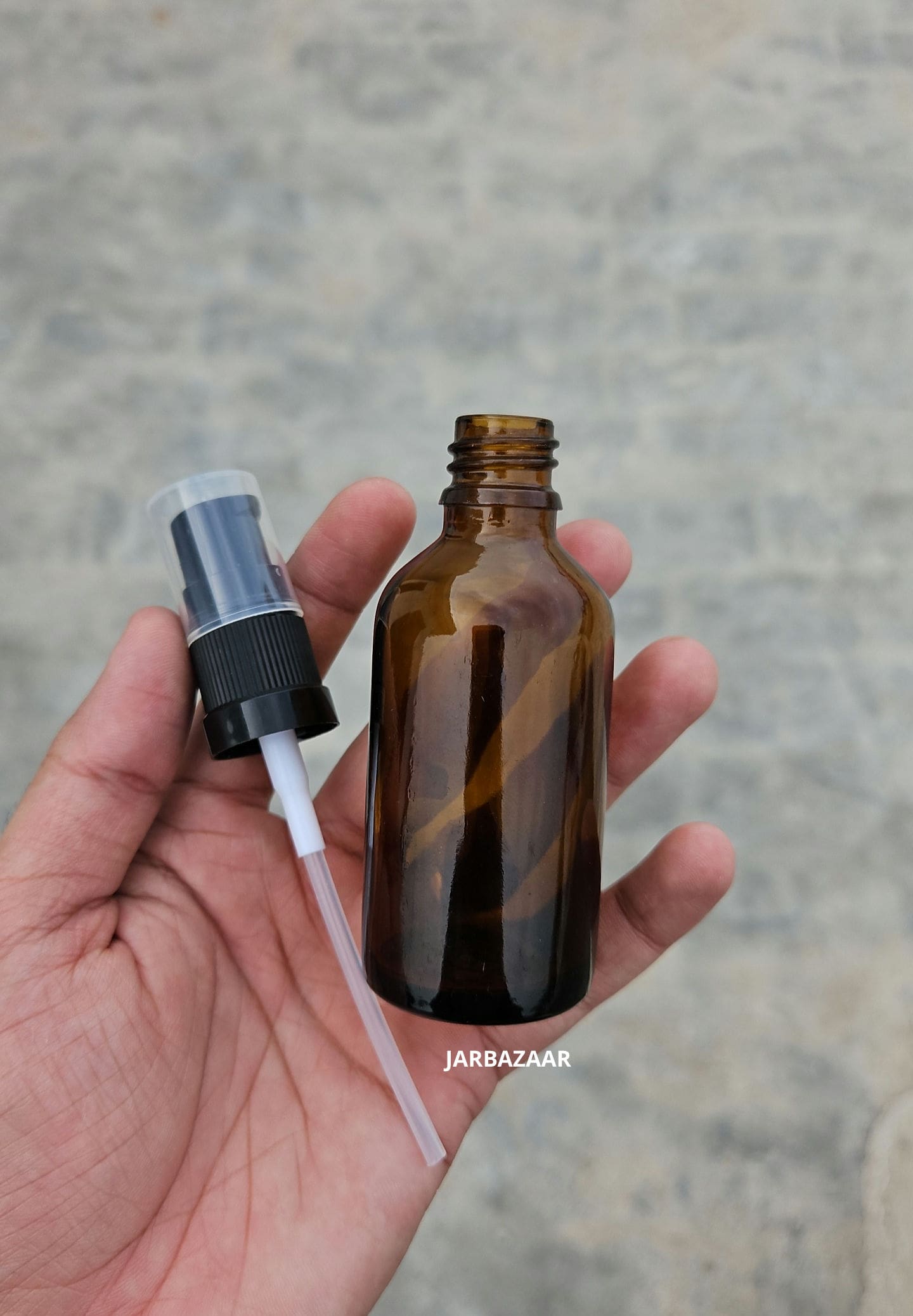 50 ML Amber Glass Bottle With Serum Pump (Type1)