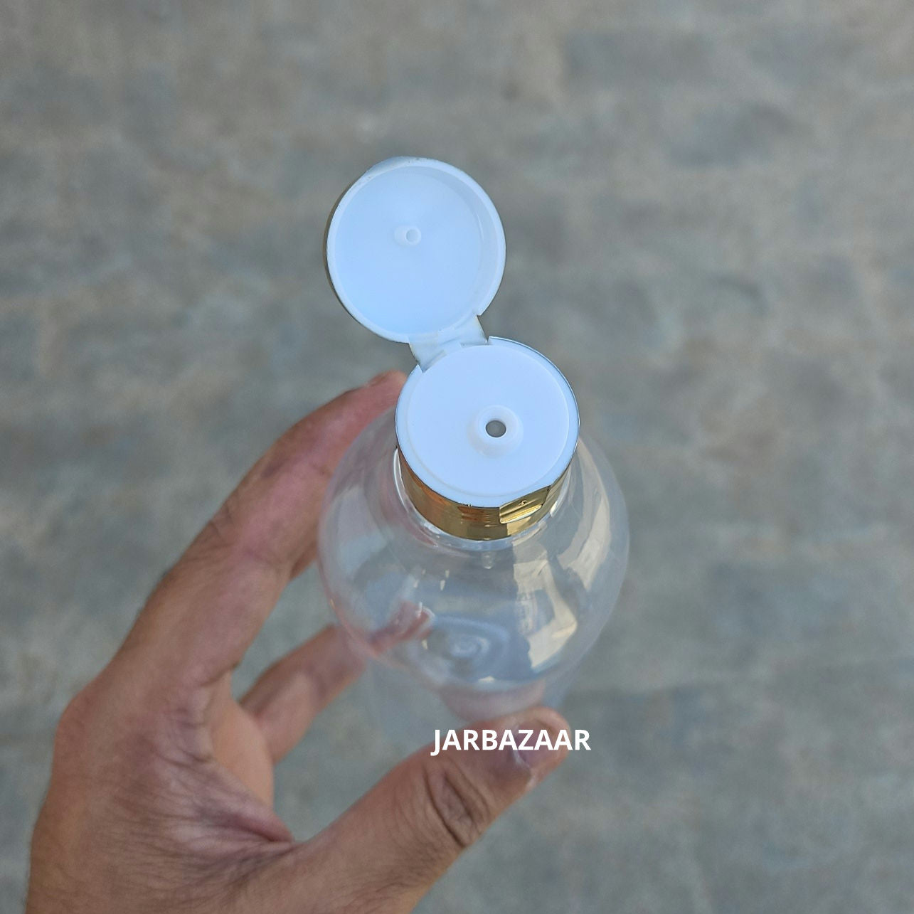 300 ML Nutri Transparent Pet Bottle (With Golden Fliptop Caps)