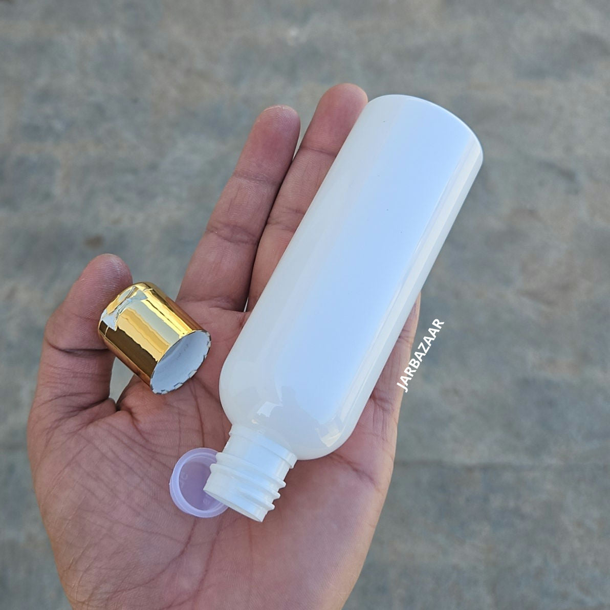 100 ML Avon White Pet Bottle (With Golden Fliptop Caps)