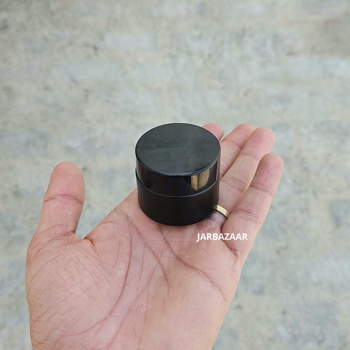 15 Gram Matte Black Glass Jar