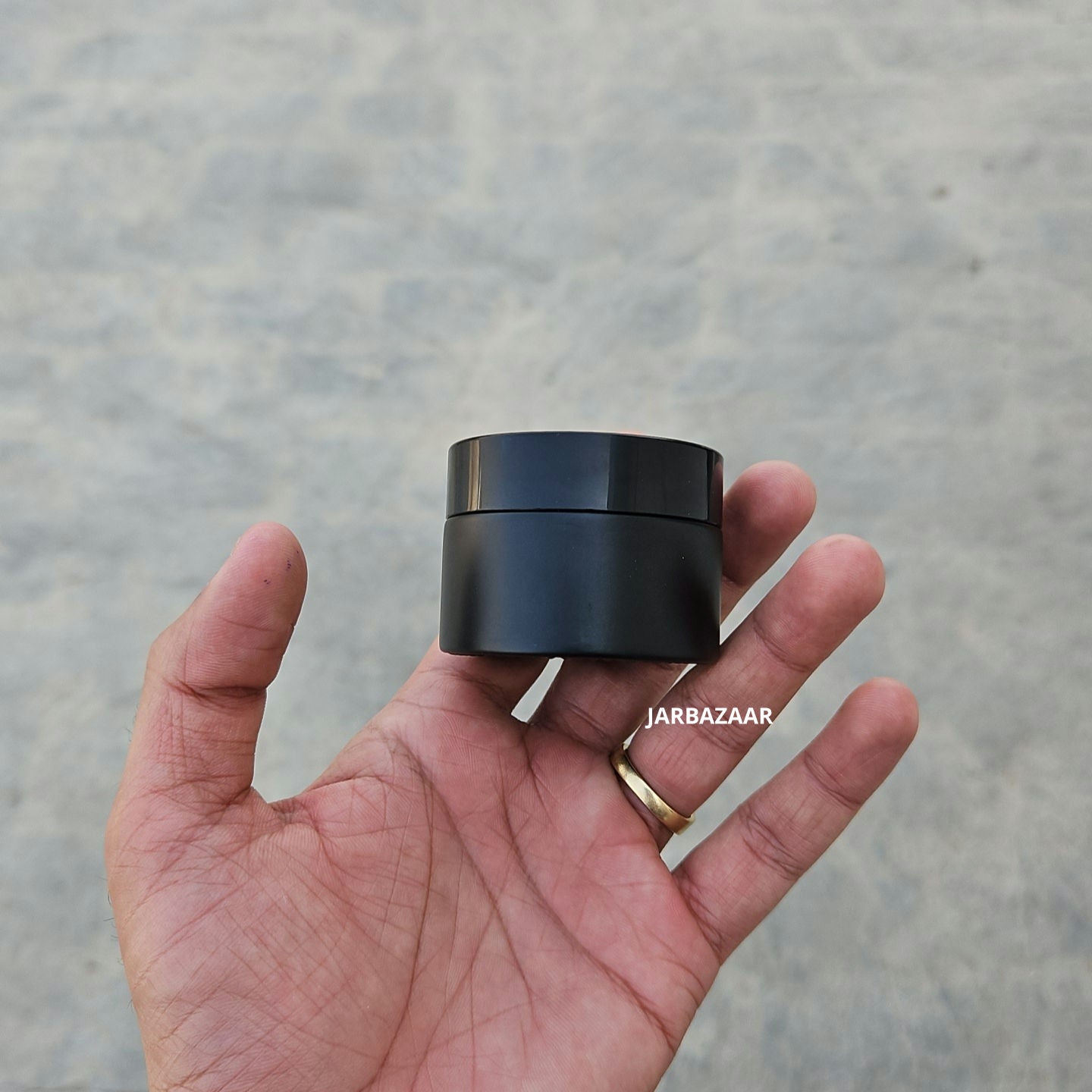 30 Gram Matt Black Glass Jar