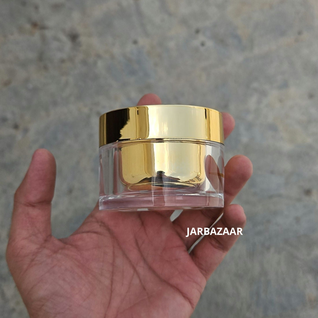 50 Gram Premium Double- Walled Golden Acrylic Cosmetic Jar