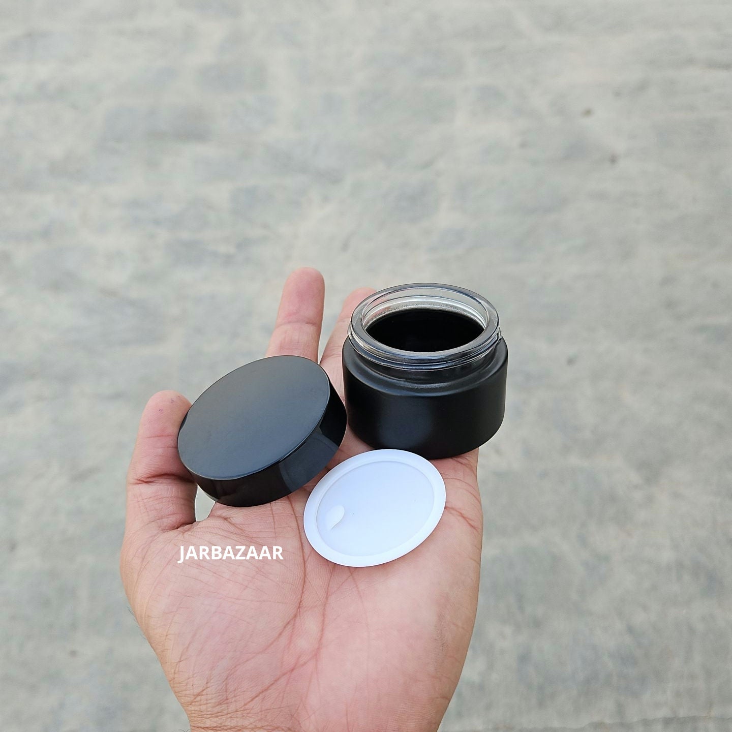 30 Gram Matt Black Glass Jar