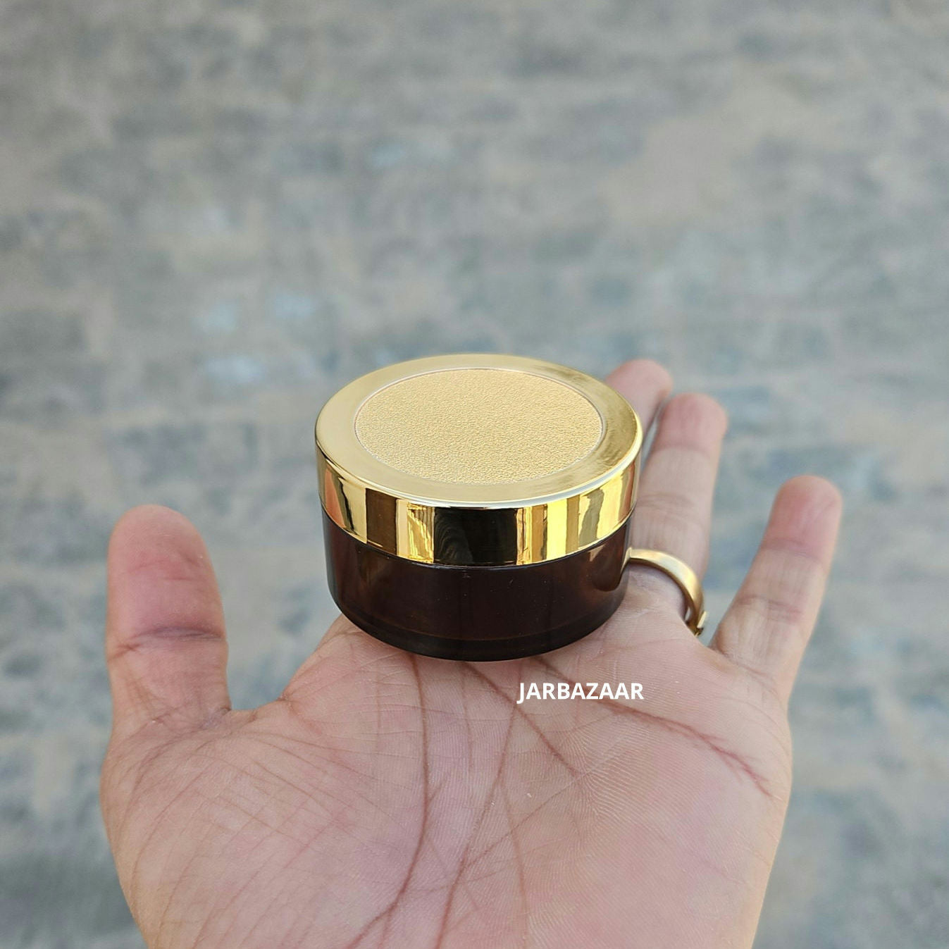 25 Gram Amber Acrylic Sanjar (Golden Cap)