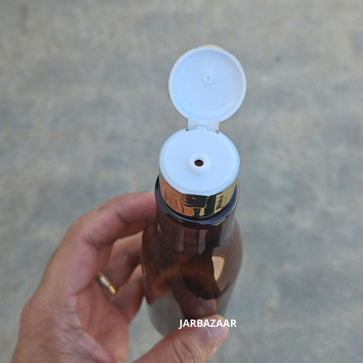 200 ML Asta Amber Pet Bottle (With Golden Fliptop Caps)