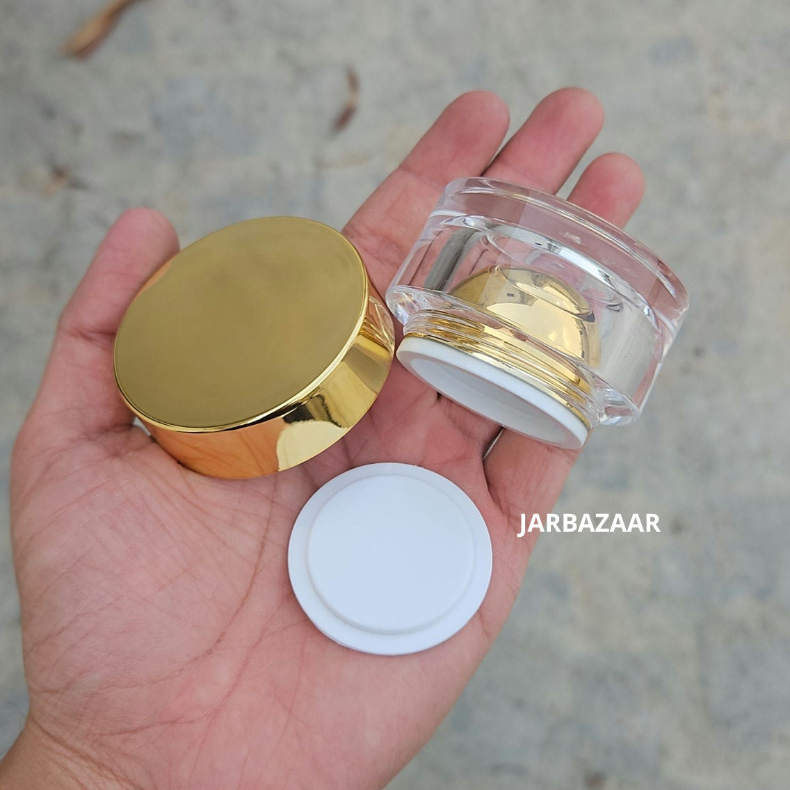 15 Gram Premium Double- Walled Golden Acrylic Cosmetic Jar