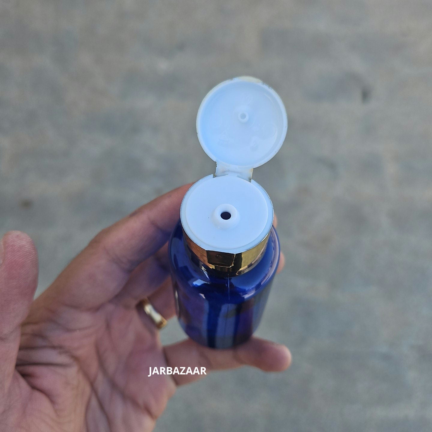50 ML Boston Blue Pet Bottle (With Golden Fliptop Caps)