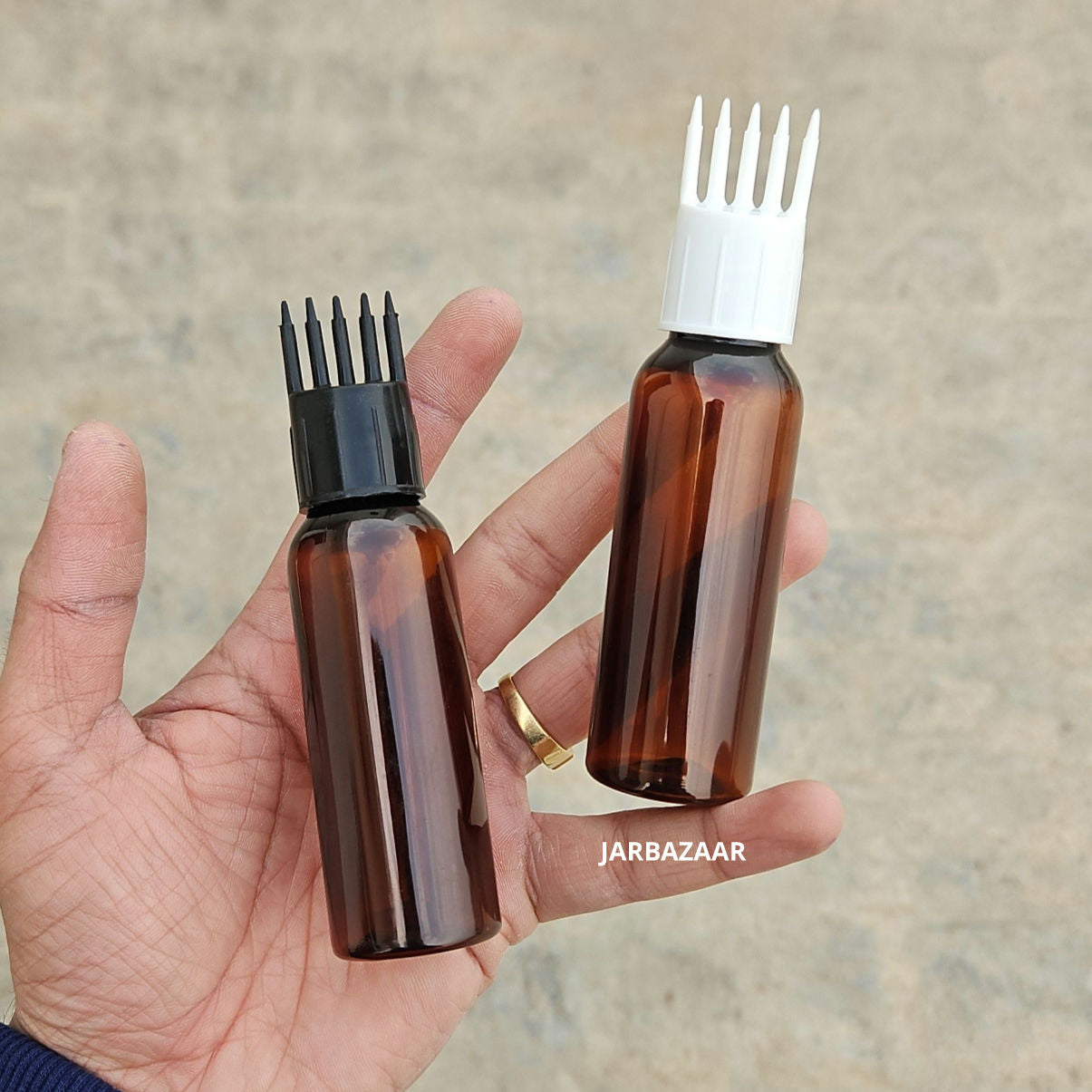 50 ML Avon Amber Pet Bottle (With Comb Cap)