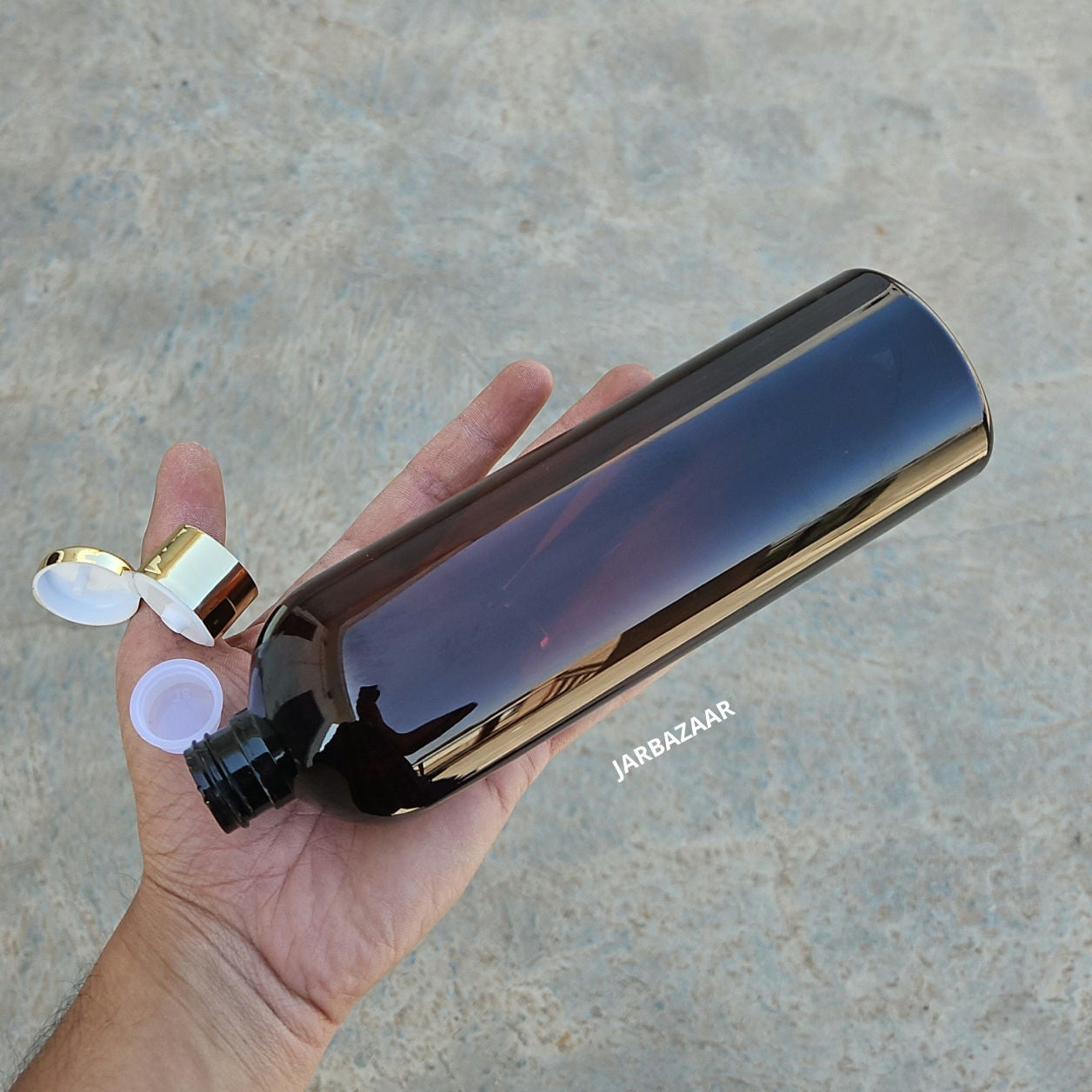 500 ML Avon Amber Pet Bottle (With Golden Fliptop Caps)