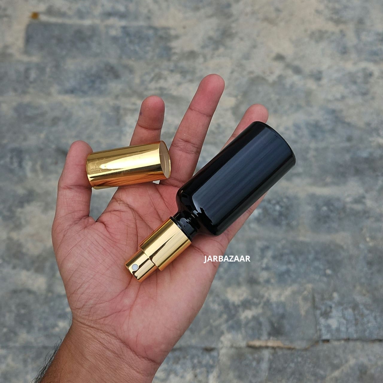 50 ML Glossy Black Glass Perfume Bottle