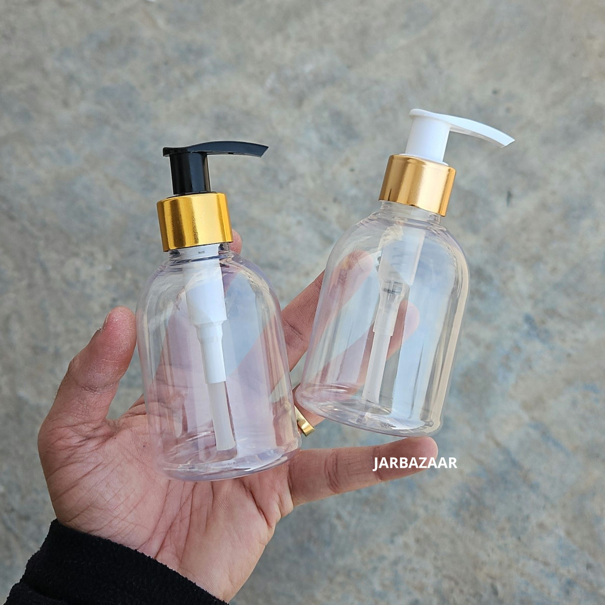 150 ML Bell Transparent Dispenser Bottle (Golden Black/Golden White)