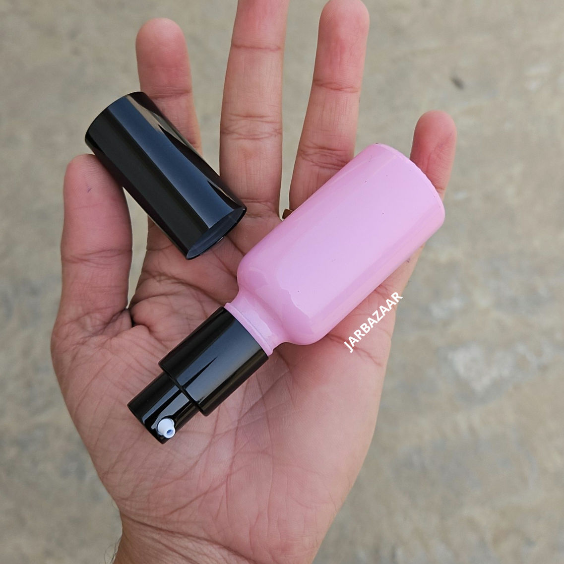 30 ML Pink Glass Bottle (With Premium Black Serum Pumps)