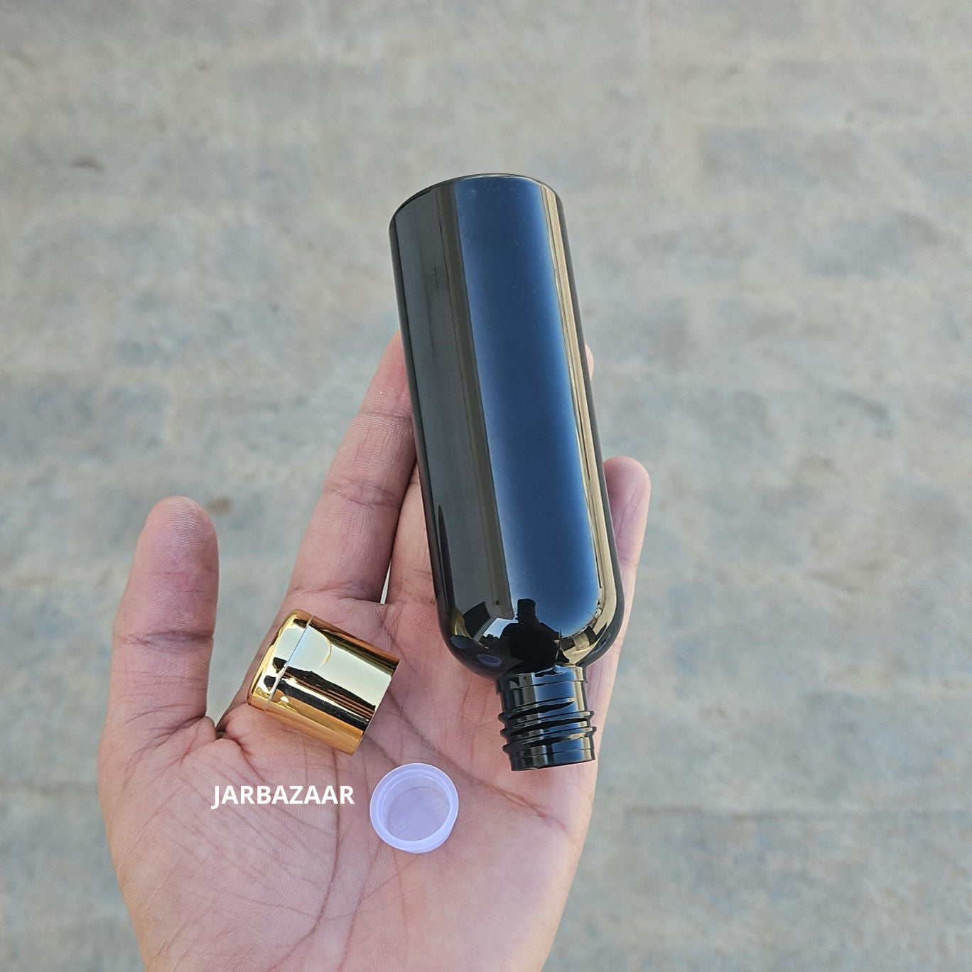 100 ML Avon Black Pet Bottle (With Golden Fliptop Caps)